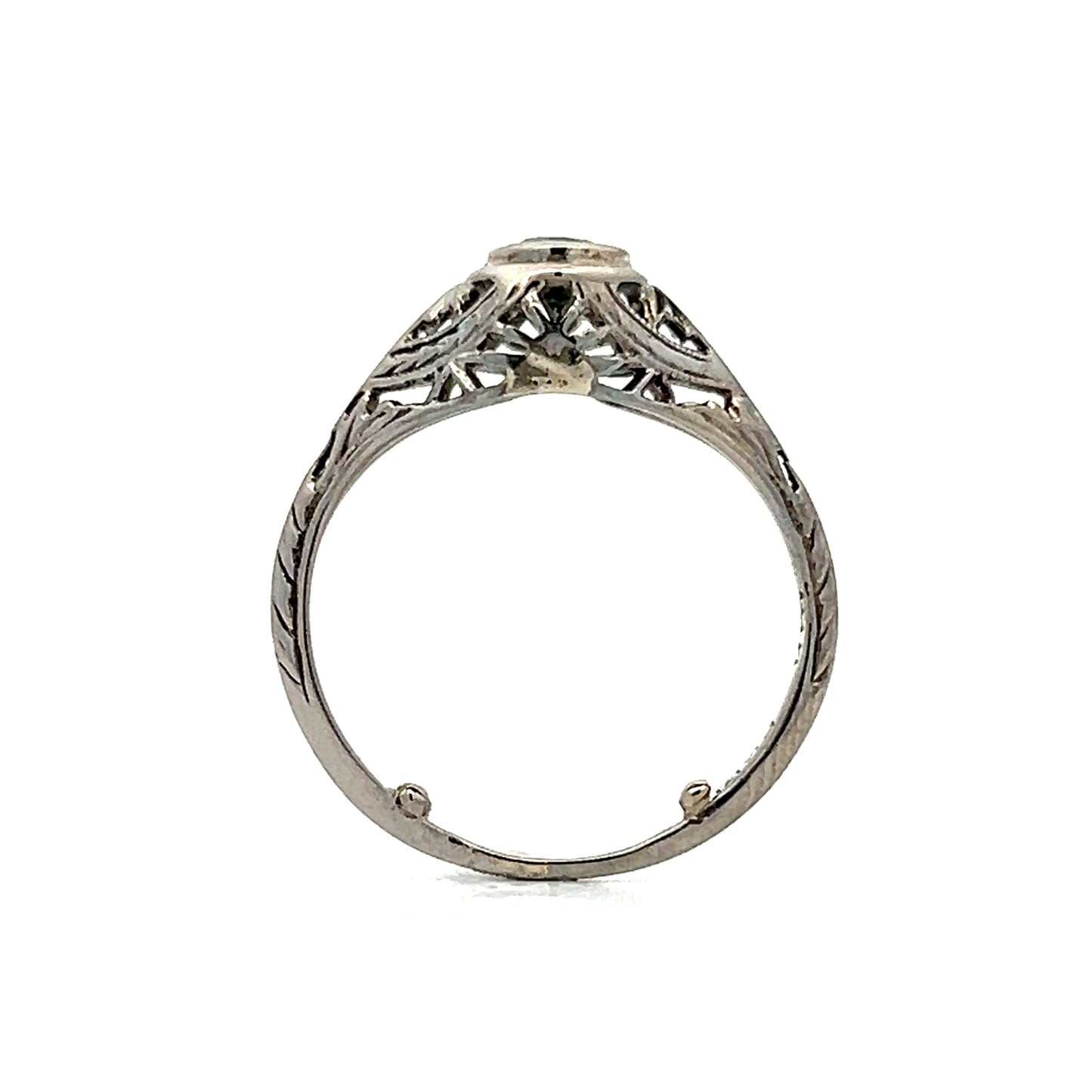 .39 Vintage Deco Alexandrite Engagement Ring in White Gold