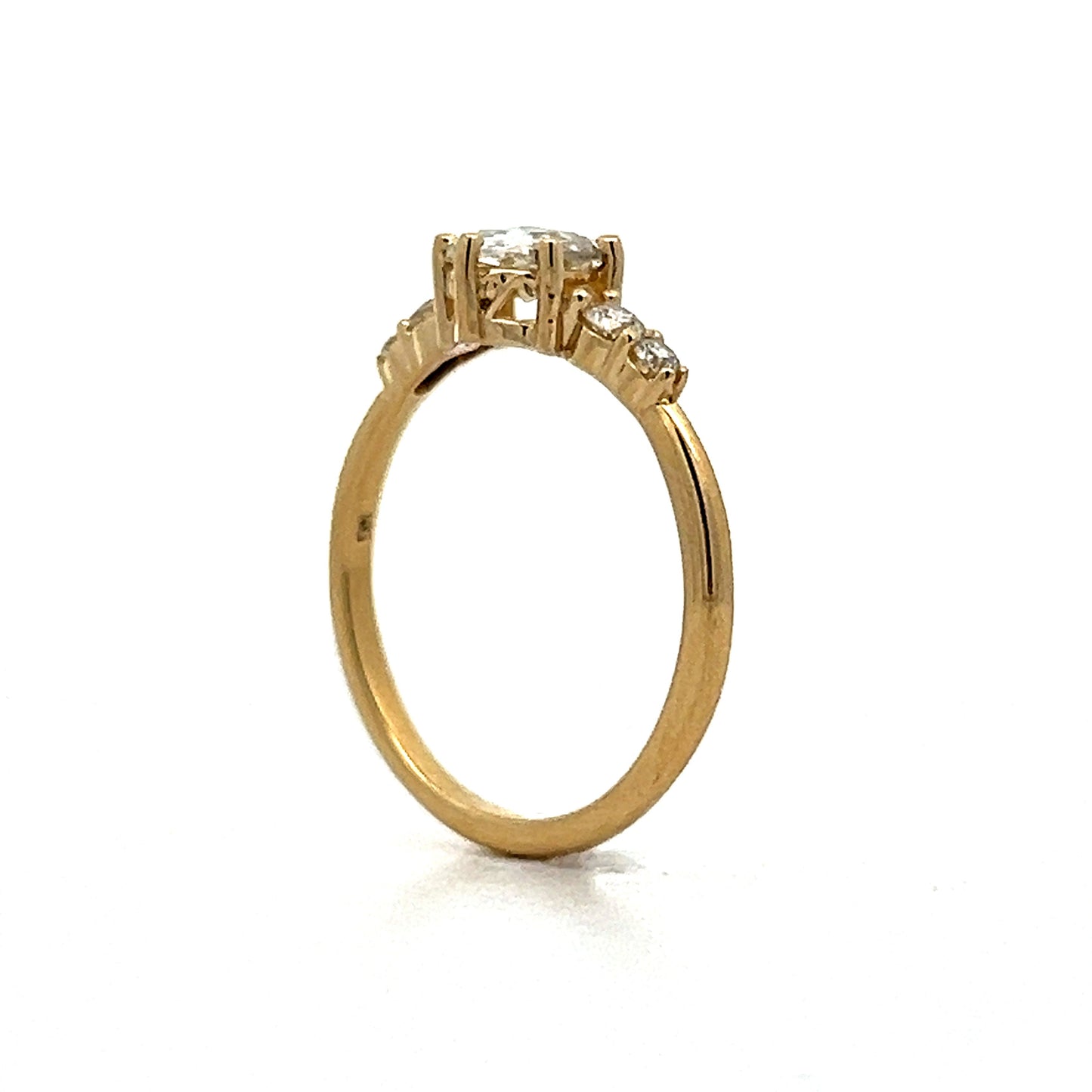 .82 Rose Cut Diamond Engagement Ring in Yellow Gold