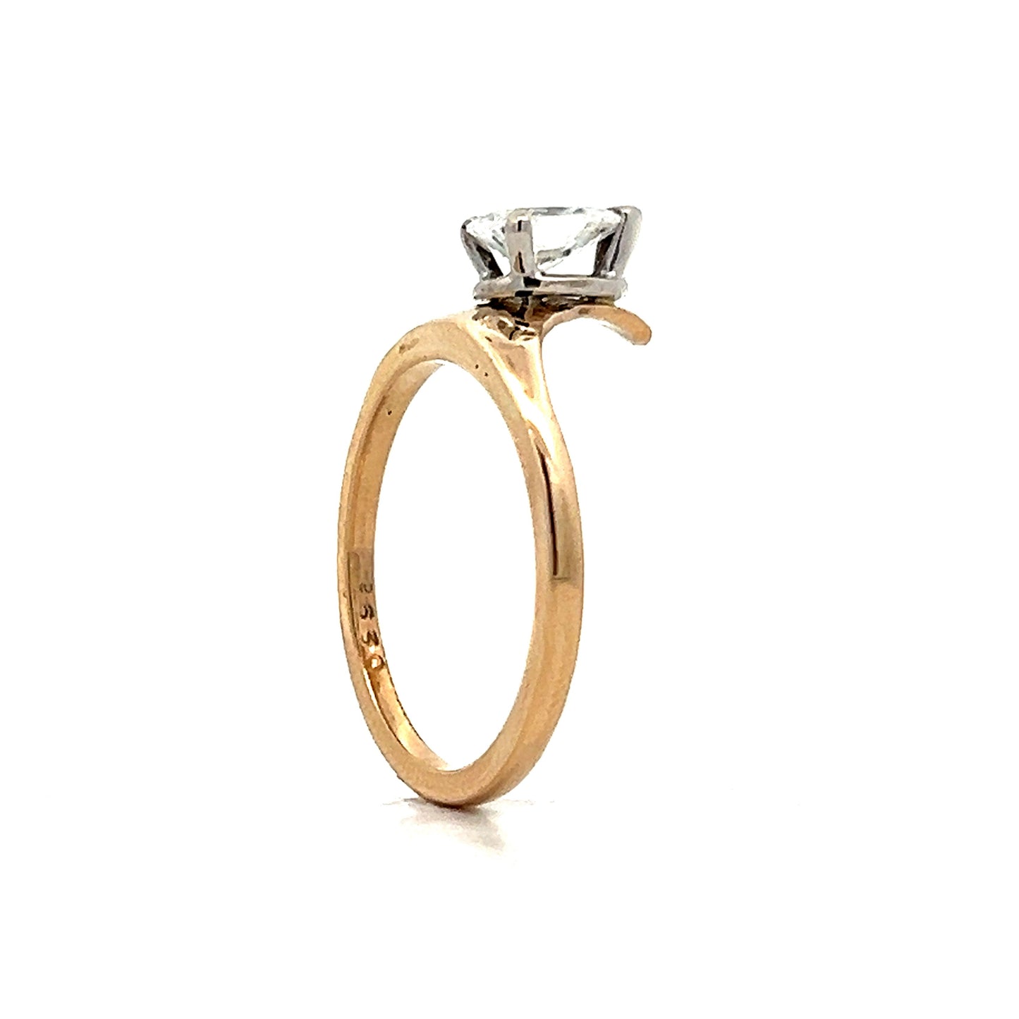 .76 Pear Diamond Solitaire Engagement Ring in Yellow Gold