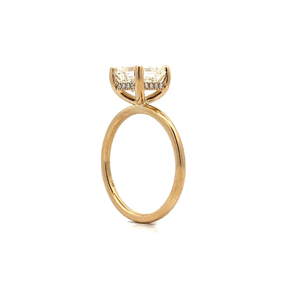 2 Carat Asscher Cut Engagement Ring in 14k Yellow Gold
