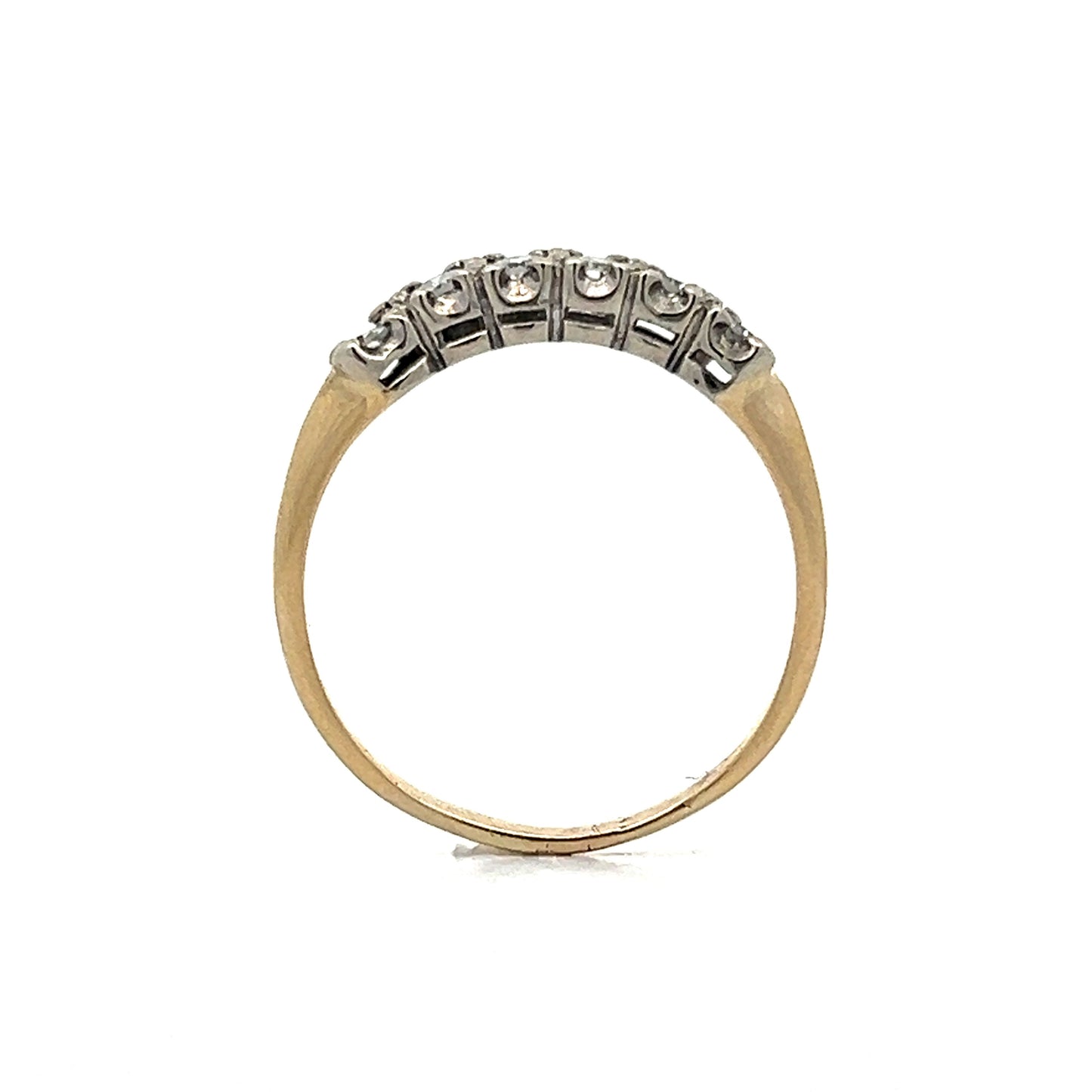 Vintage 1950's Contour Diamond Wedding Band in 14k