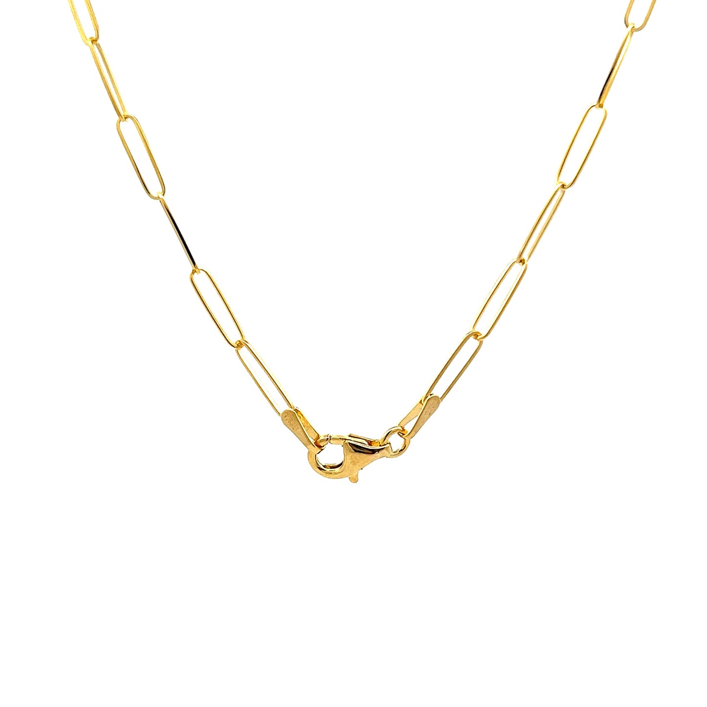 18 Inch Paperclip Chain Necklace in 14k Yellow Gold