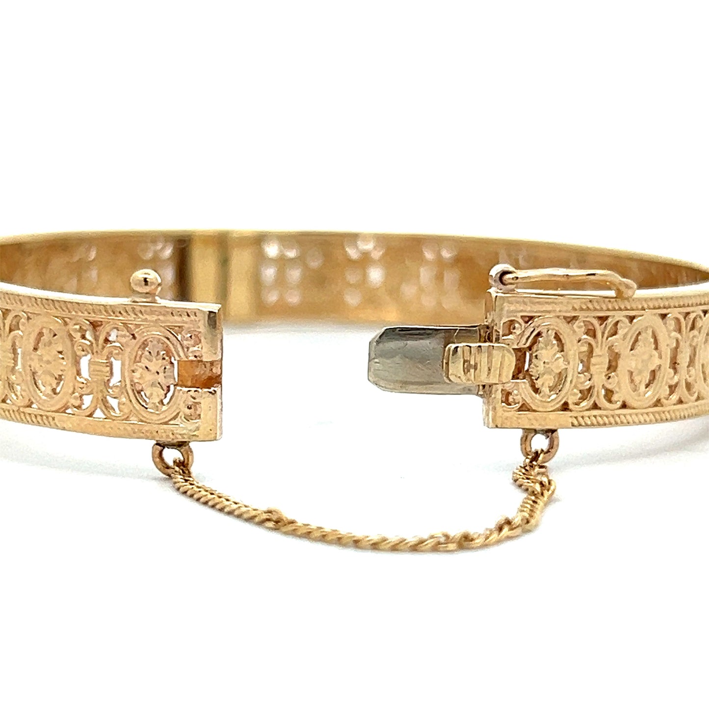 Antique Victorian Bangle Bracelet in 14k Yellow Gold