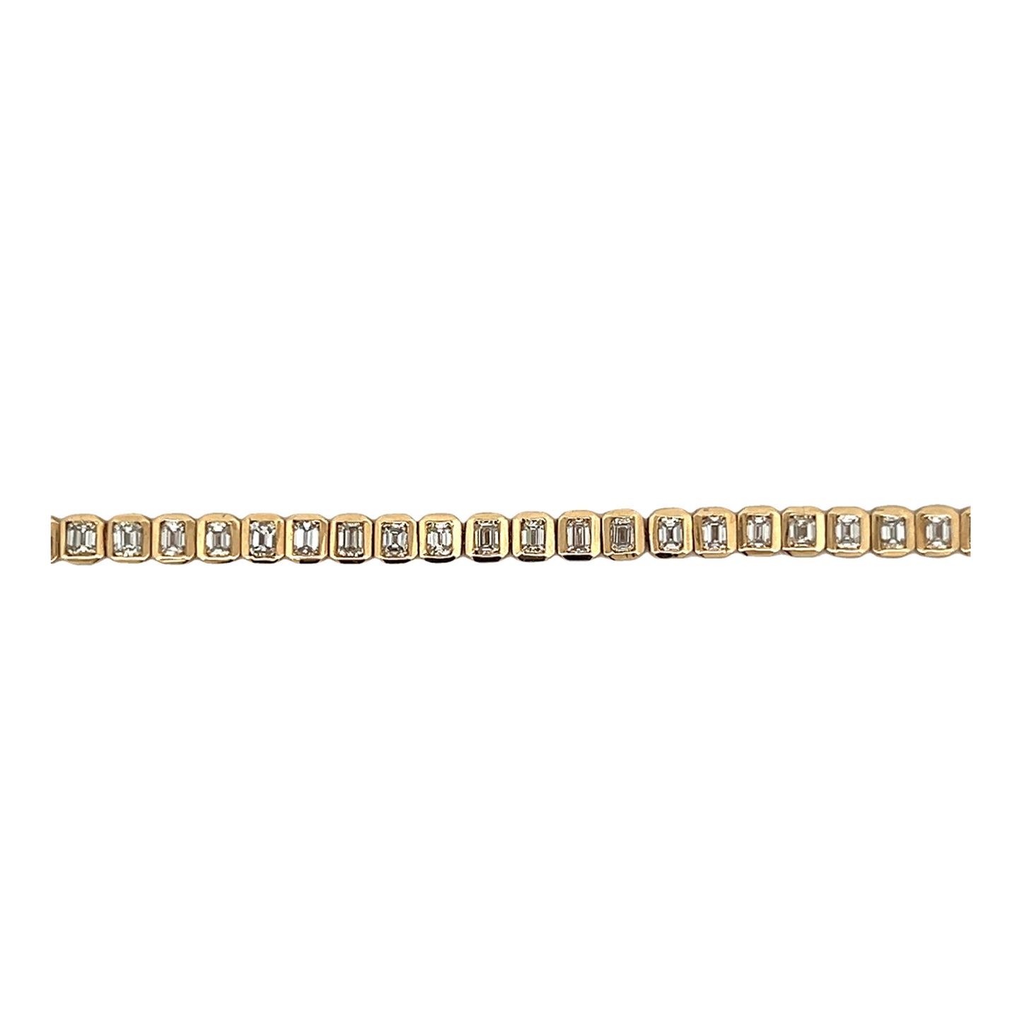 4.05 Emerald Cut Diamond Tennis Bracelet 18k Yellow Gold