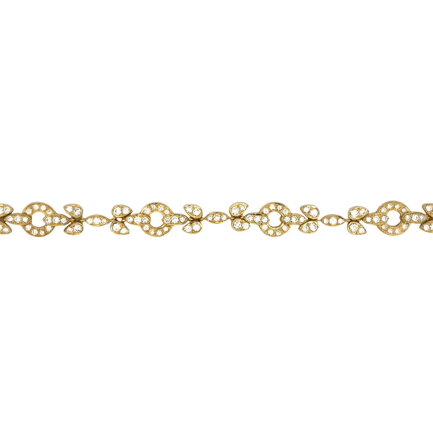 2.89 Diamond Leaf Bracelet in 18k Yellow Gold