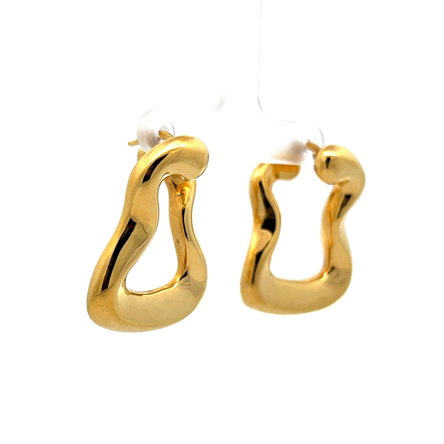 Modern Door Knocker Earrings in 14k Yellow Gold