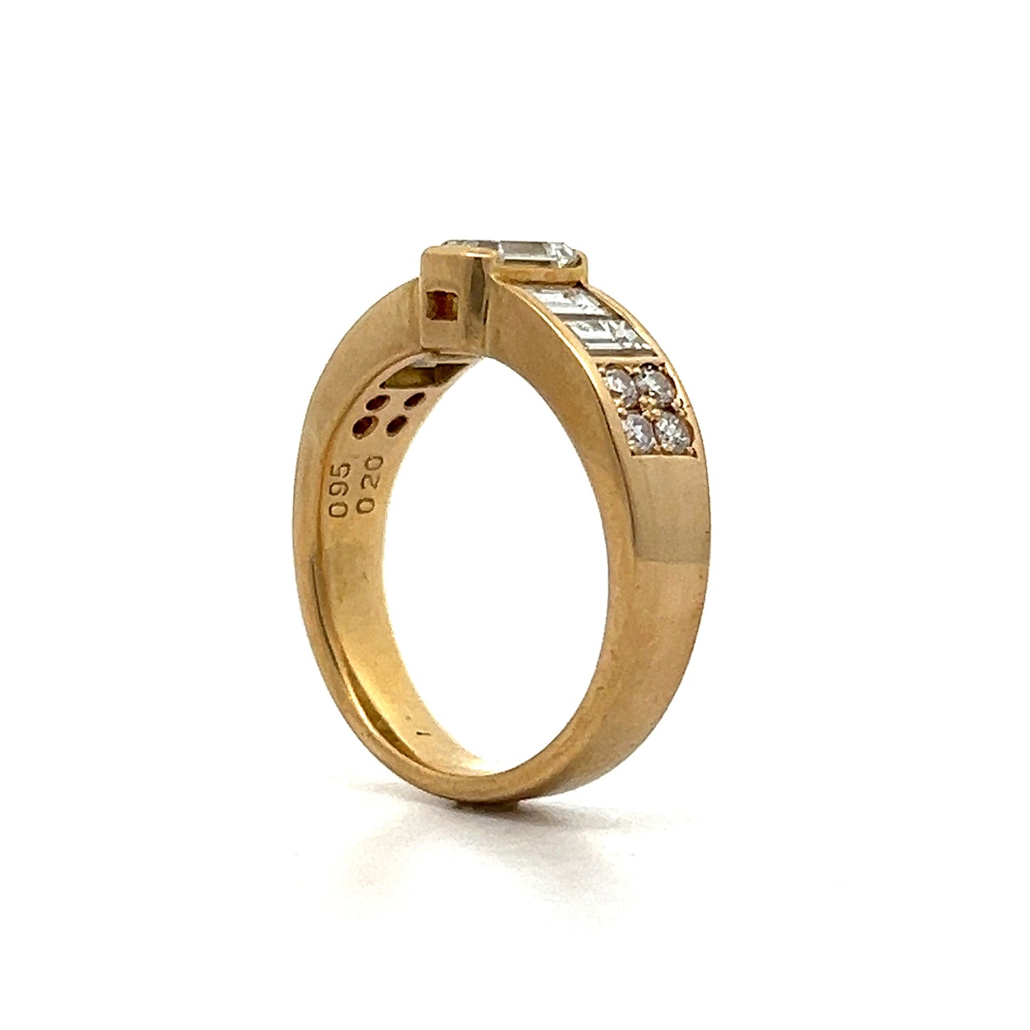 .58 Emerald Cut Diamond Engagement Ring in 18k Yellow Gold