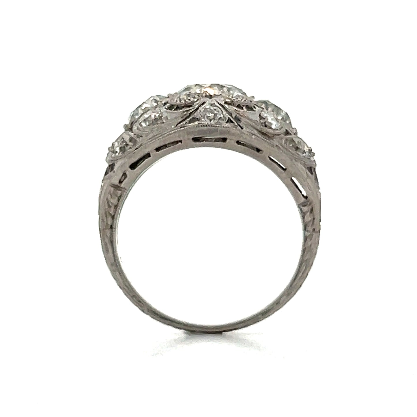 1.15 Old European Diamond Cocktail Ring in Platinum