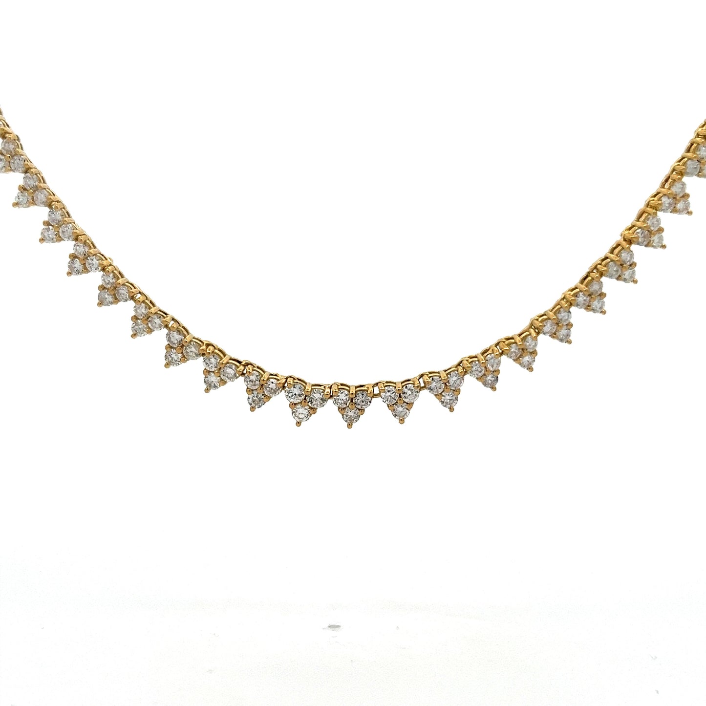 10 Carat Diamond Riviera Necklace in 18k Yellow Gold
