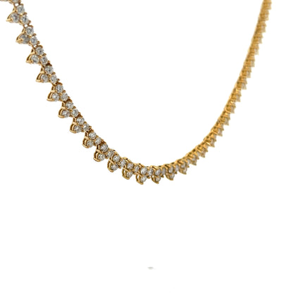 10 Carat Diamond Riviera Necklace in 18k Yellow Gold