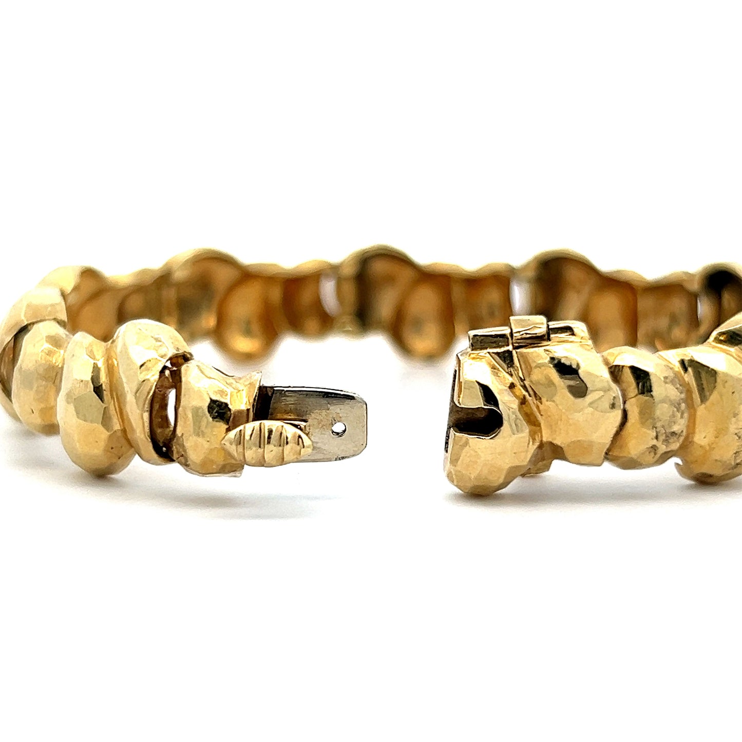 Textured Nugget Yellow Gold Bracelet