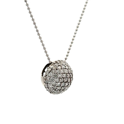1.00 Diamond Pendant Necklace in 18k White Gold