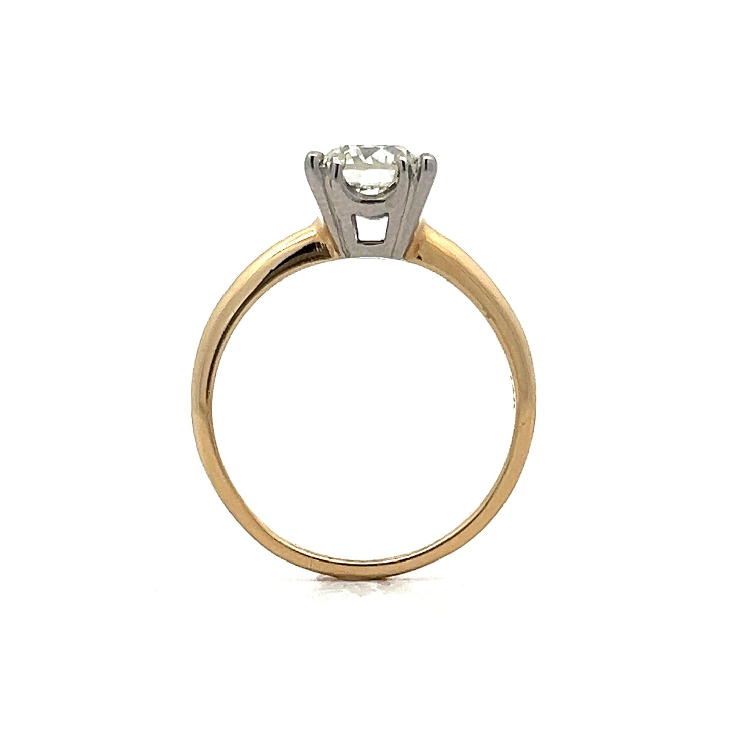 1.54 Retro Diamond Solitaire Engagement Ring in 14k Yellow & White Gold