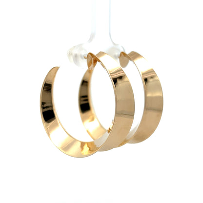 Beveled Hoop Earrings in 14k Yellow Gold