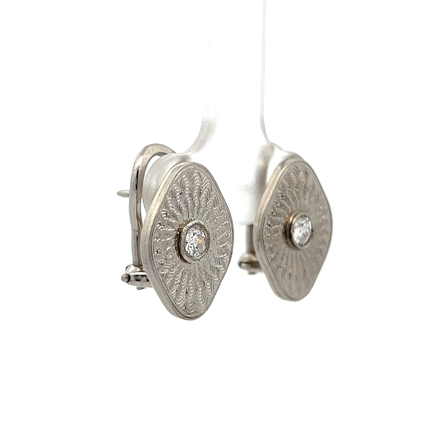 Vintage 1950's Diamond Stud Earrings in Platinum