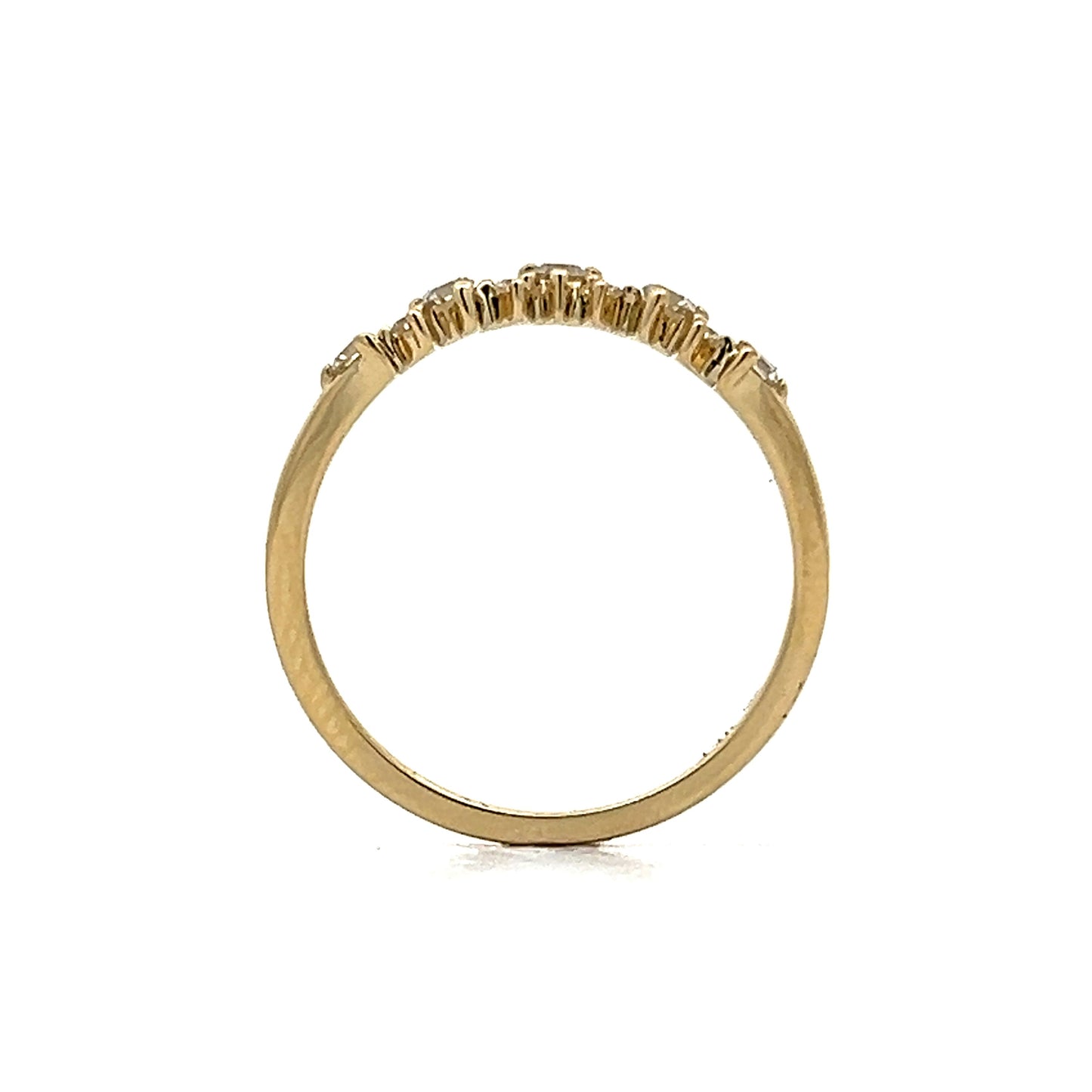 .21 Contoured Diamond Wedding Band in 14k Yellow Gold