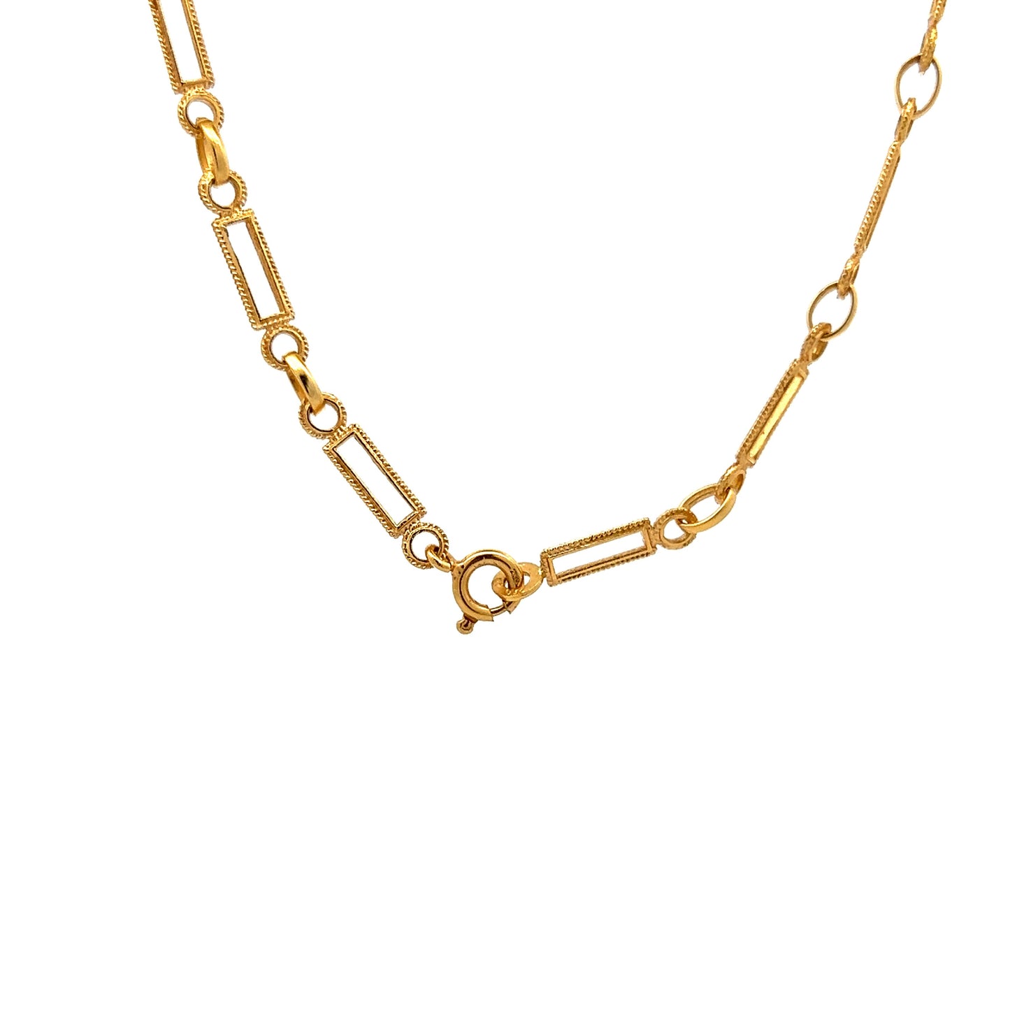Vintage Mid-Century Chain Necklace in 18k Yellow Gold