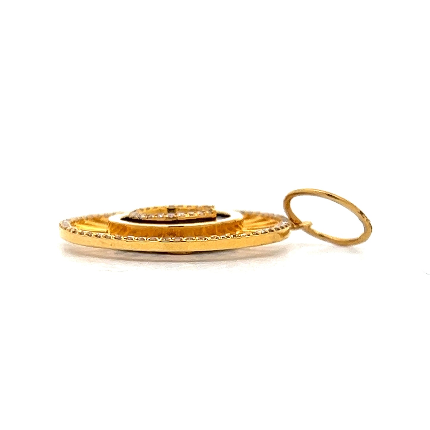 .42 Diamond Horseshoe Pendant Necklace in Yellow Gold