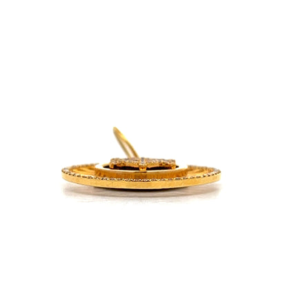 Diamond & Onyx Pendant Necklace in 14k Yellow Gold