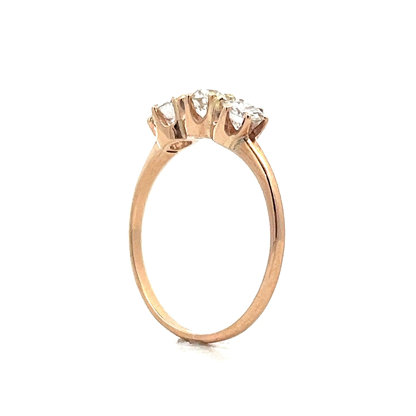 .82 Three Stone Diamond Engagement Ring in 10k Rose Gold