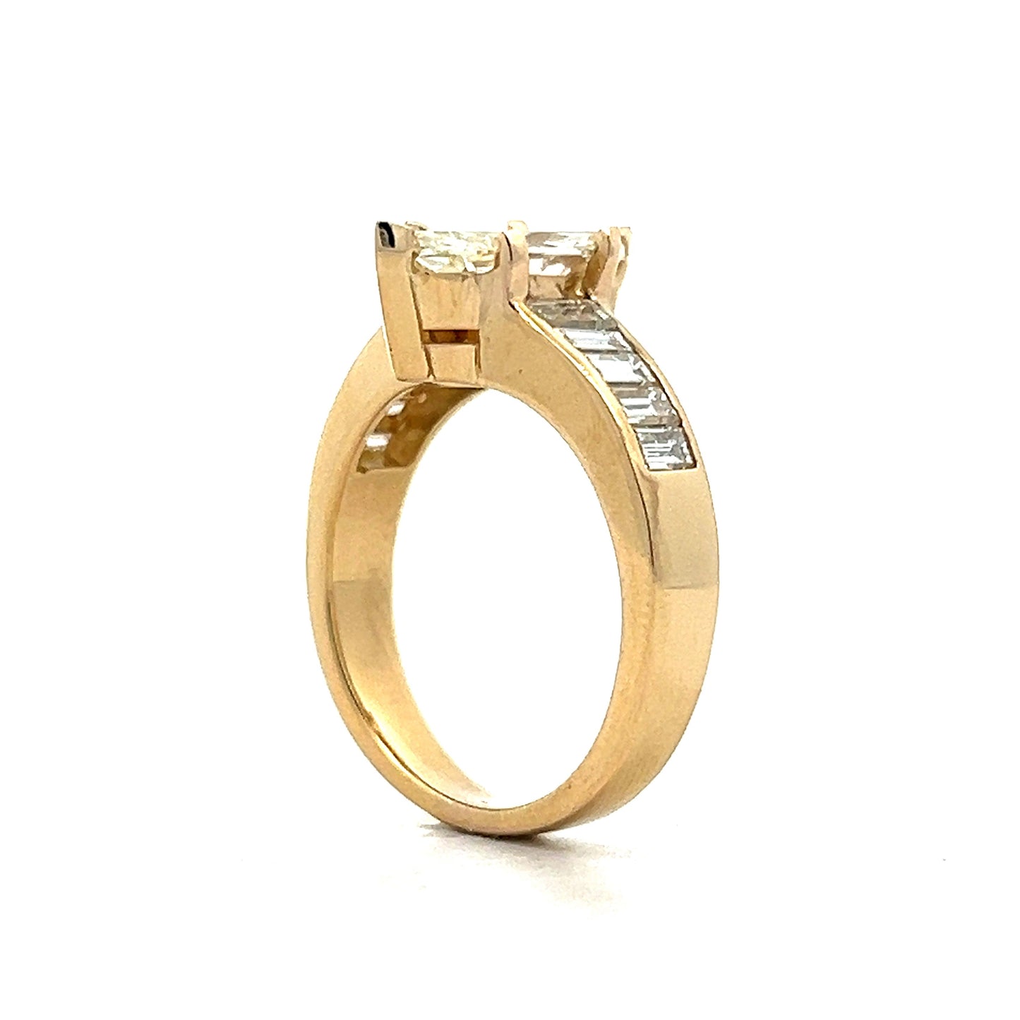 1.54 Marquise Diamond Yellow Gold Channel Set Ring