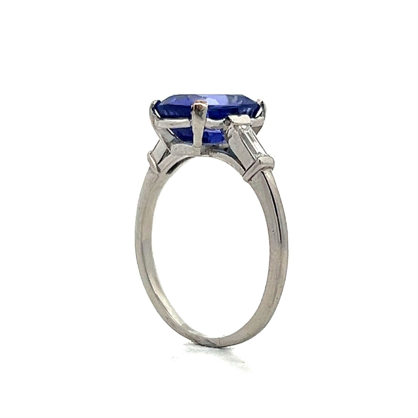 2.72 Cushion Cut Tanzanite Engagement Ring in Platinum