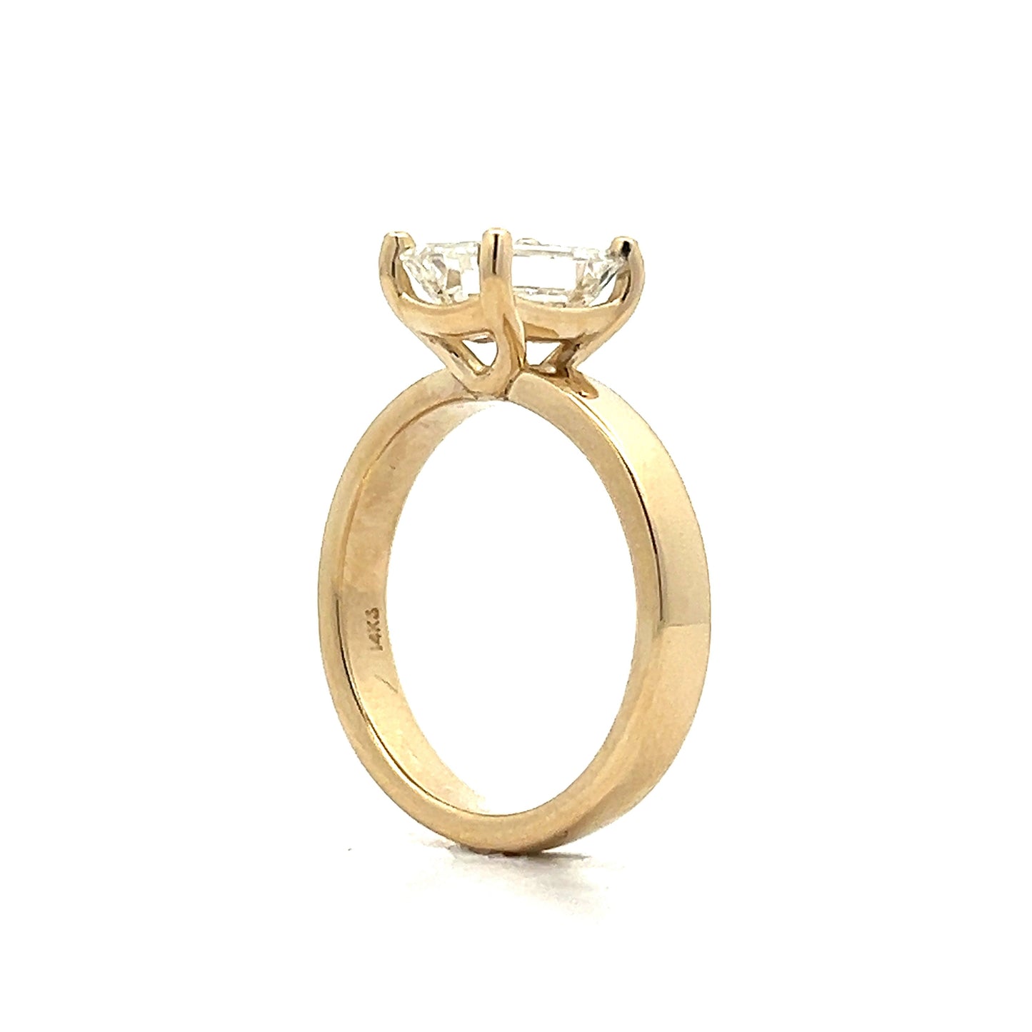 1.90 Emerald Cut Diamond Engagement Ring in Yellow Gold