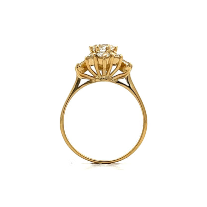 .70 Ballerina Diamond Engagement Ring in 18k Yellow Gold