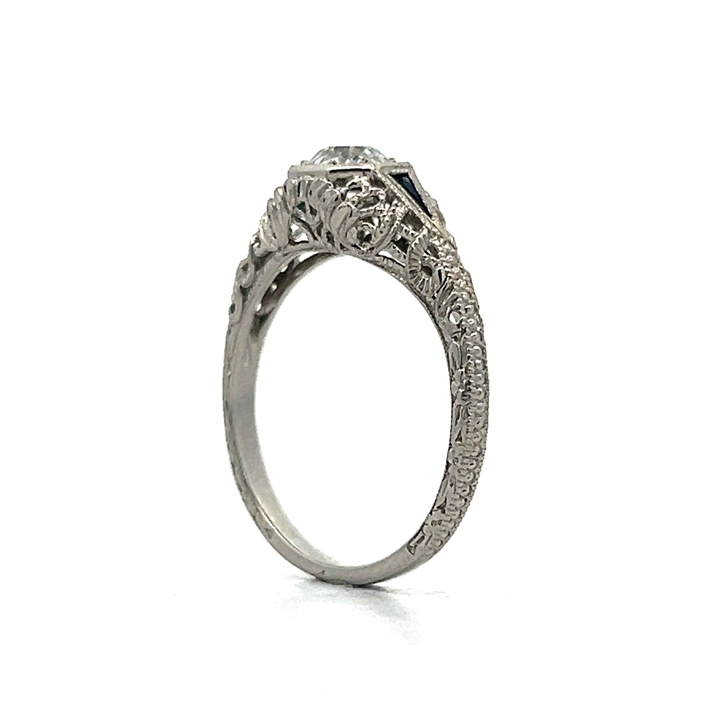 .54 Vintage Deco Diamond Engagement Ring in Platinum