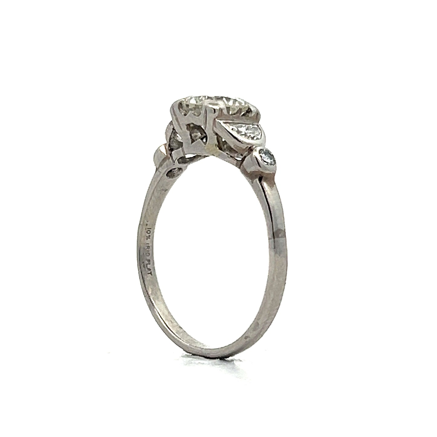 .85 Art Deco Transitional Diamond Engagement Ring in Platinum