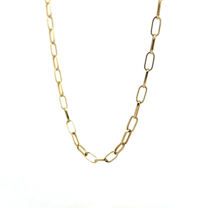 Paperclip Style Chain Necklace in 14k Yellow