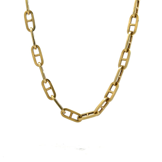 Vintage Mariner Link Chain Necklace in 14k Yellow Gold