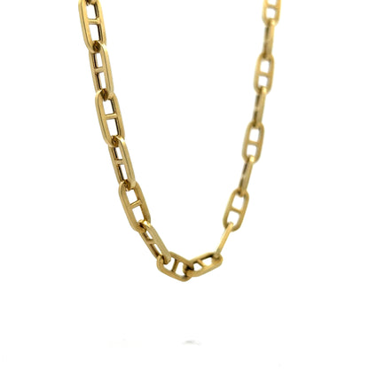 Vintage Mariner Link Chain Necklace in 14k Yellow Gold