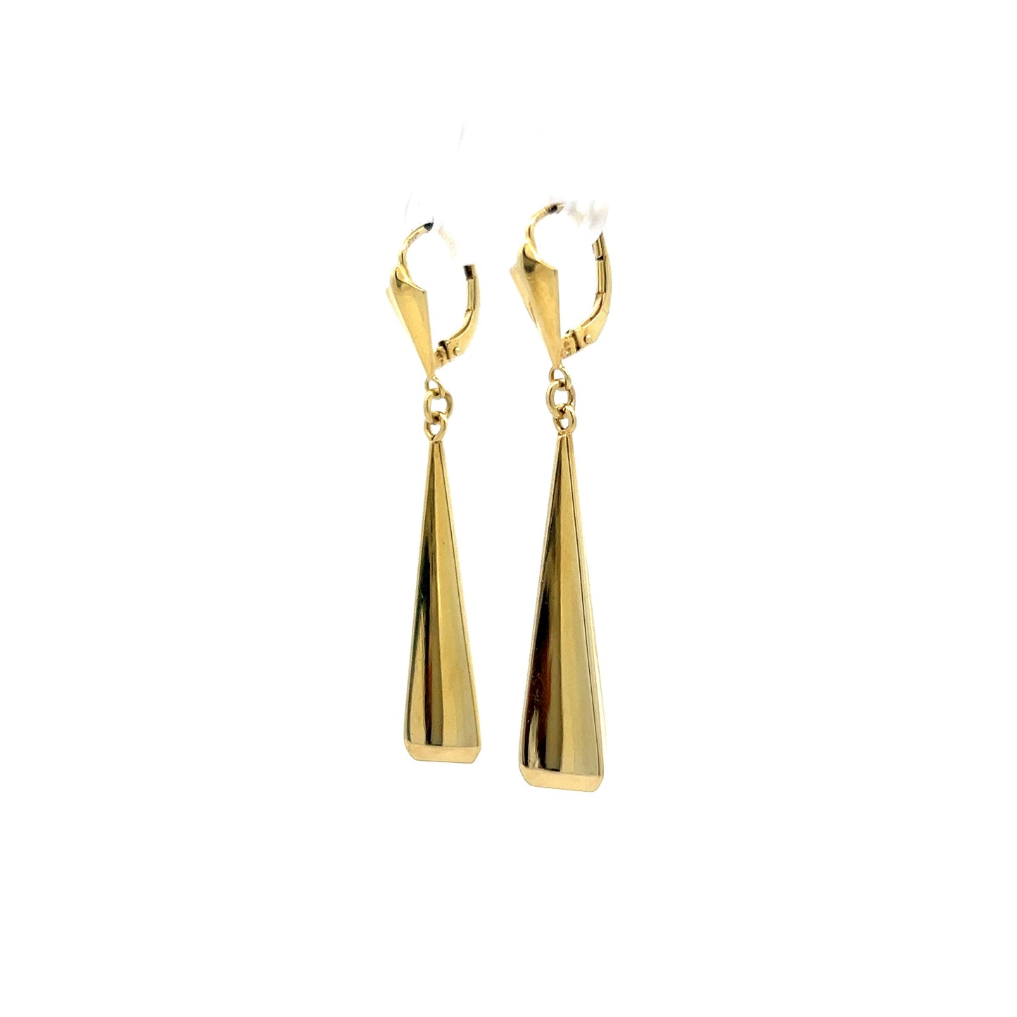 Simple Elegant Drop Earrings in 14k Yellow Gold