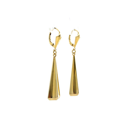Simple Elegant Drop Earrings in 14k Yellow Gold