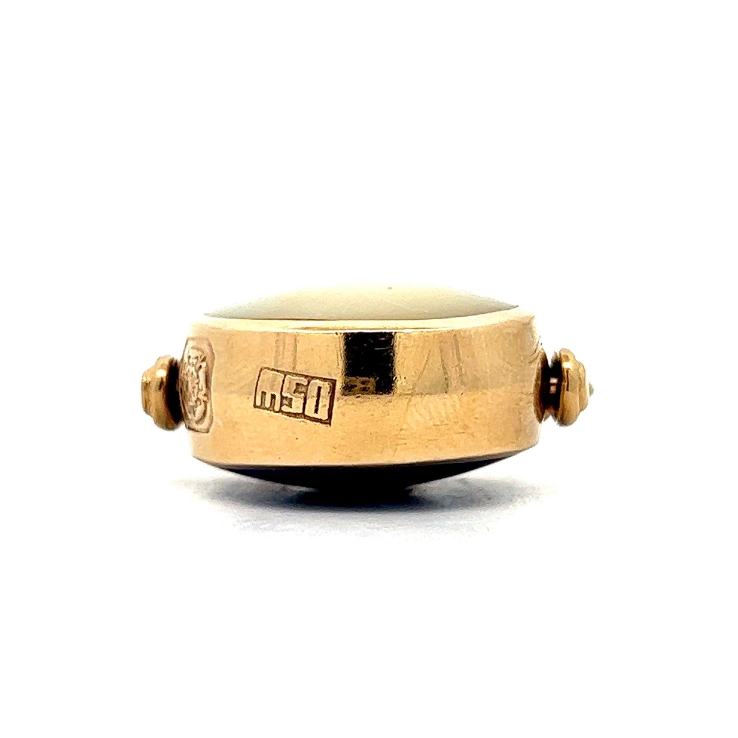 Victorian Lapis Lazuli & Mother of Pearl Pendant in Yellow Gold