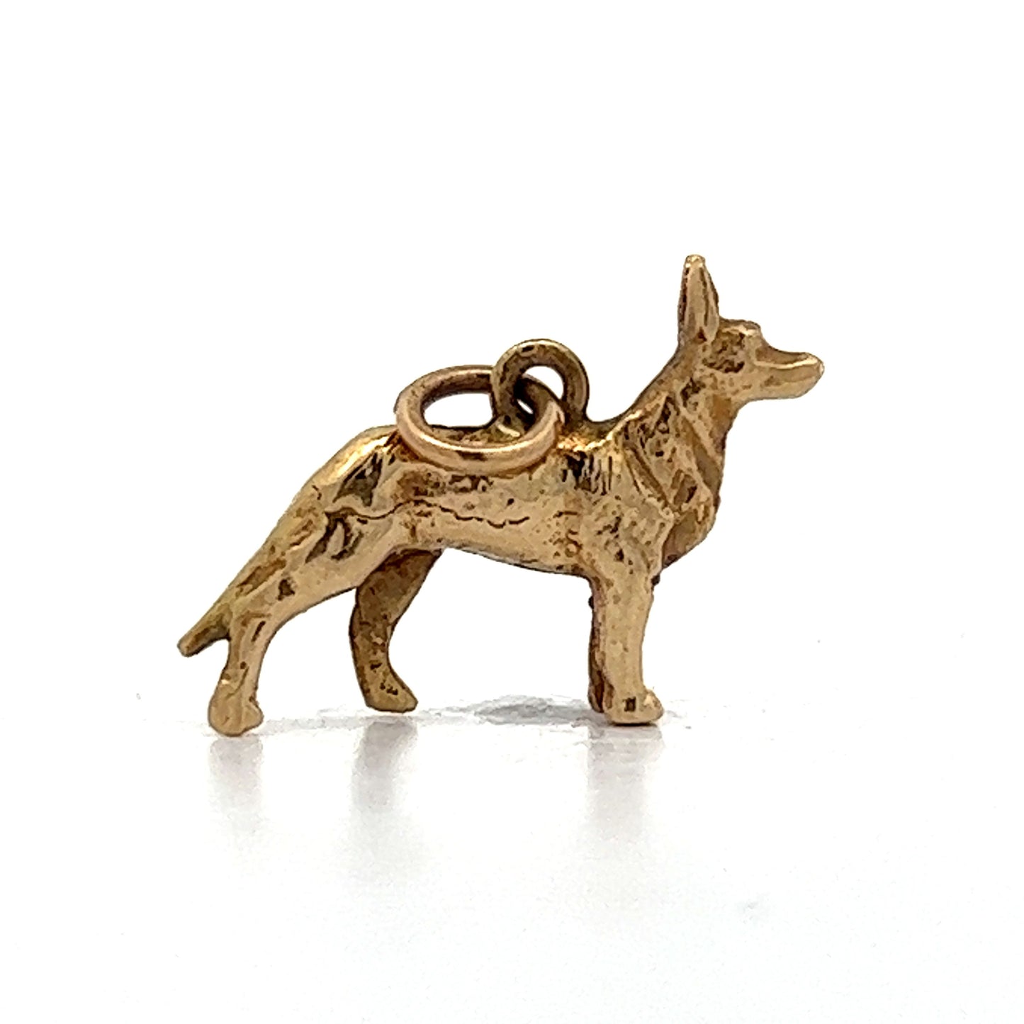 Vintage Mid-Century Dog Charm in 14k Yellow Gold