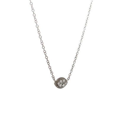 .21 Pave Diamond Pendant Necklace in 14k White Gold