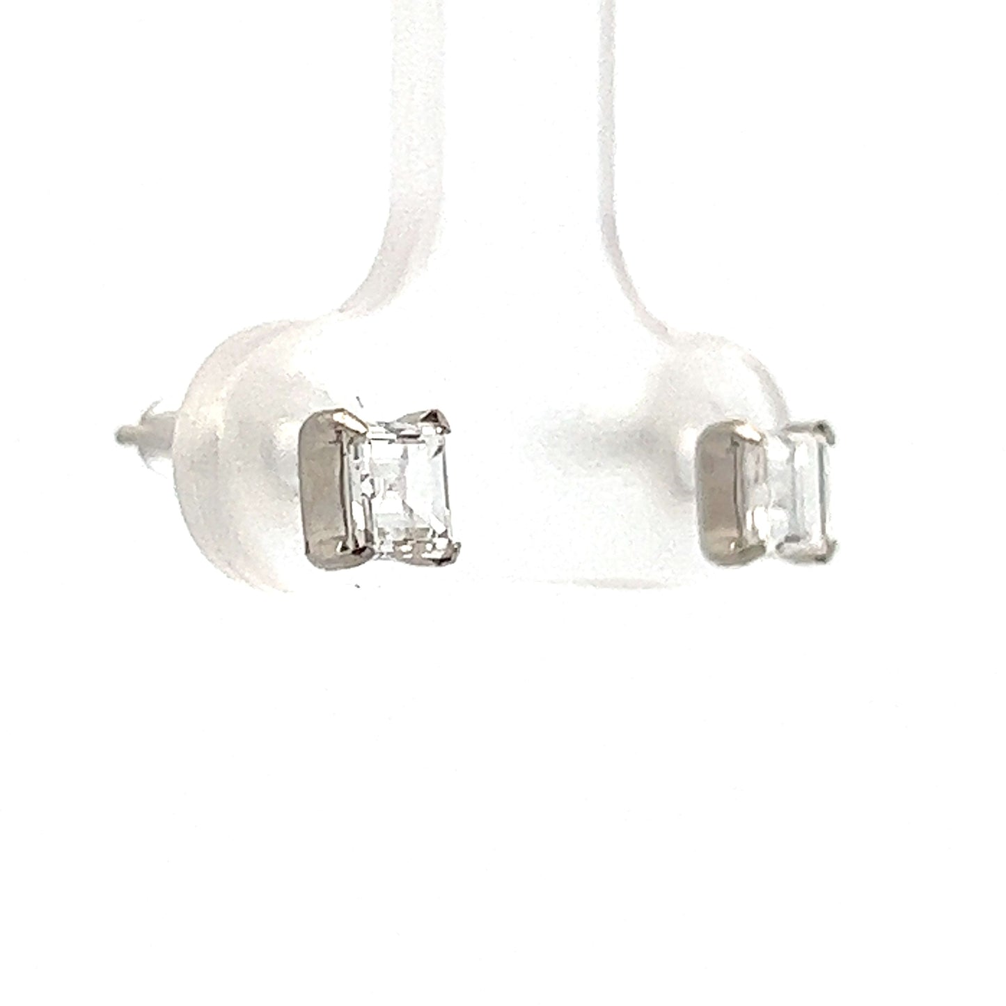 .65 Carre Cut Diamond Stud Earrings in Platinum
