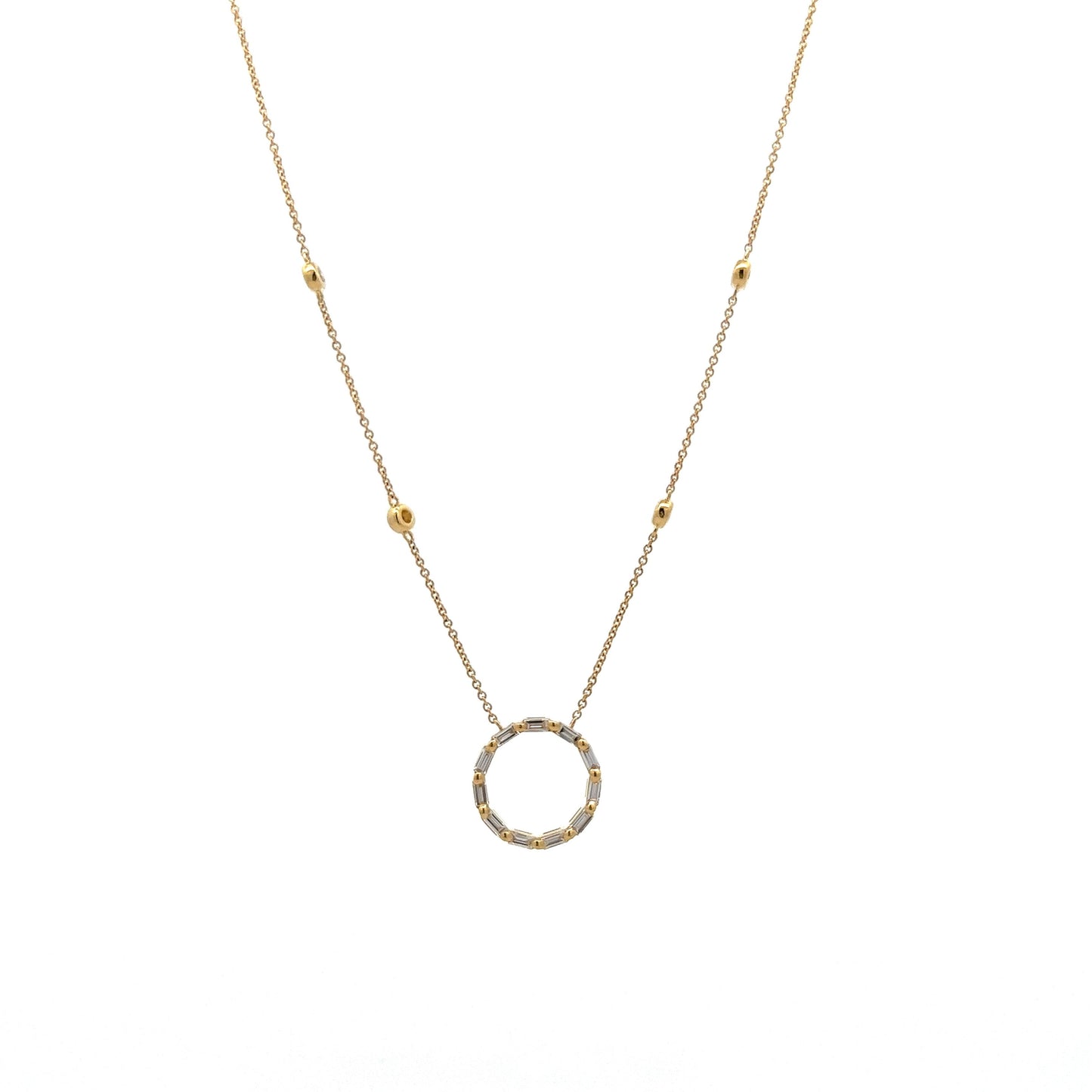 .25 Baguette Diamond Pendant Necklace in 14k Yellow Gold