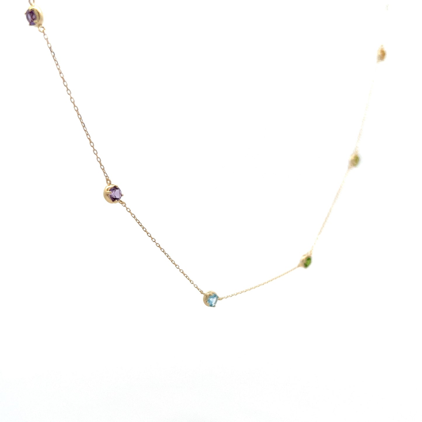 1.21 Multi-Gemstone Necklace in 14k Yellow Gold
