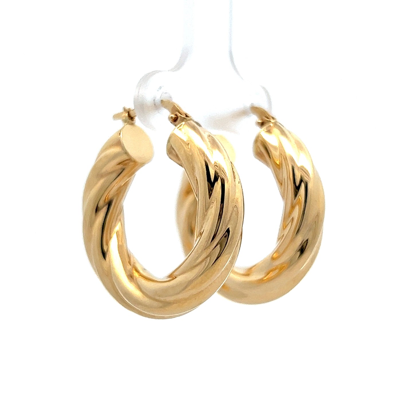 Chunky Twisted Hoop Earrings in 14k Yellow Gold