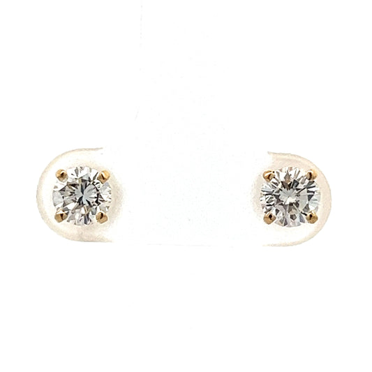 .87 Diamond Stud Earrings in 14k Yellow Gold