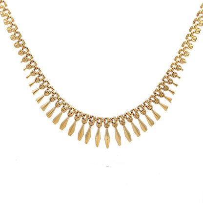 Fringe Spike Collar Necklace in 14k Yellow Gold