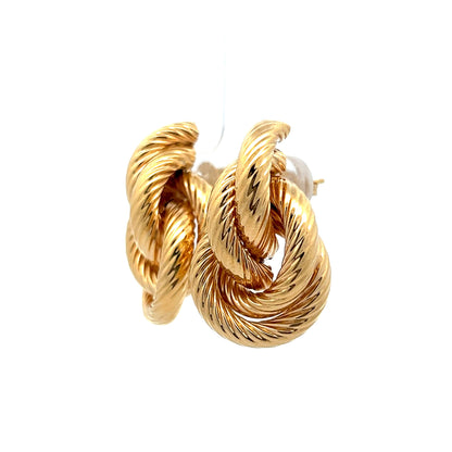 Rope Textured Stud Earrings in 14k Yellow Gold