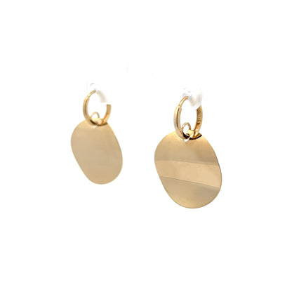 Medallion Textured Earrings in 14k Yellow Gold