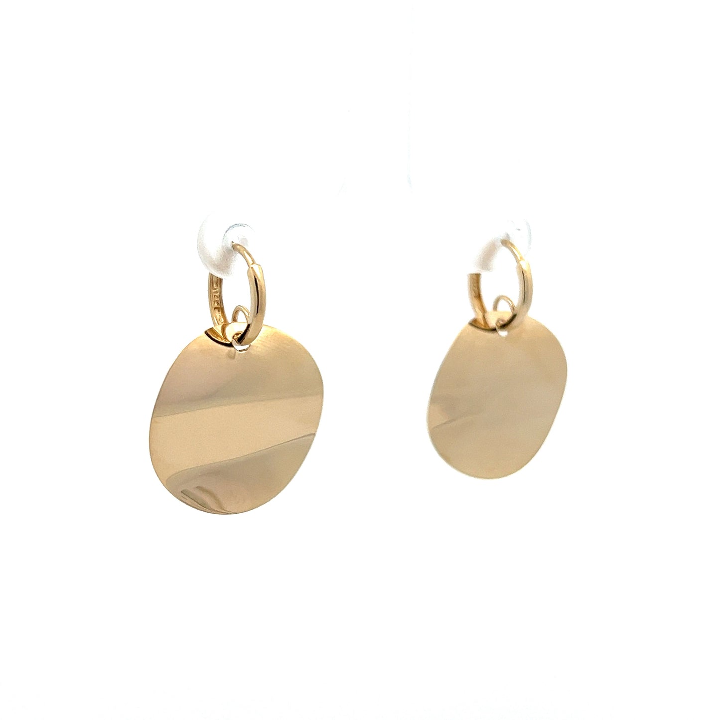 Medallion Textured Earrings in 14k Yellow Gold
