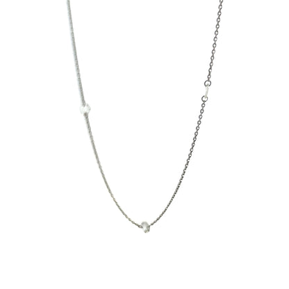 1.98 Rose Cut Diamond Necklace in 18k White Gold