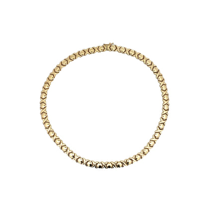 X & O Pattern Necklace in 14k Yellow Gold