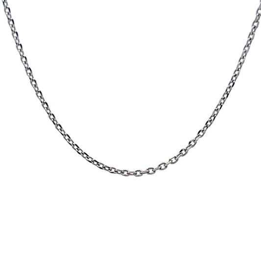 18 Inch Cable Chain in 18k White Gold